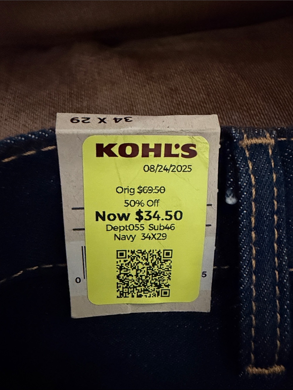 Levi's Dark Indigo Straight Leg Jeans 34X29 - Picture 5 of 5